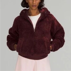 Lululemon Textured Fleece 1/2 Zip Red Merlot Size 12